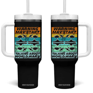 Retro World War 2 Memorabilia Tumbler With Handle May Start Talking About WWII WW2 Gear TS02 One Size: 40 oz Black Print Your Wear