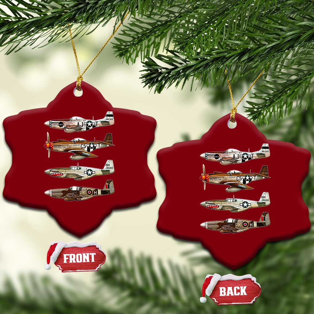 WW2 Warplanes B-17 P51 Ceramic Ornament Vintage WWII Fighter Planes Iconic Military Aircraft TS02 Print Your Wear