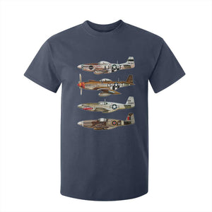 WW2 Warplanes B-17 P51 T Shirt For Kid Vintage WWII Fighter Planes Iconic Military Aircraft TS02 Navy Print Your Wear