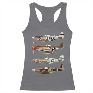 WW2 Warplanes B-17 P51 Racerback Tank Top Vintage WWII Fighter Planes Iconic Military Aircraft TS02 Charcoal Print Your Wear