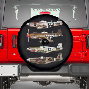 WW2 Warplanes B-17 P51 Spare Tire Cover Vintage WWII Fighter Planes Iconic Military Aircraft TS02 Black Print Your Wear