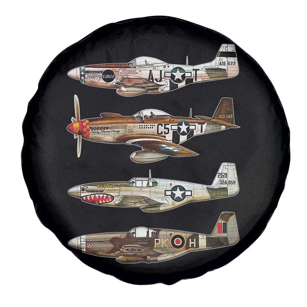 WW2 Warplanes B-17 P51 Spare Tire Cover Vintage WWII Fighter Planes Iconic Military Aircraft TS02 Print Your Wear