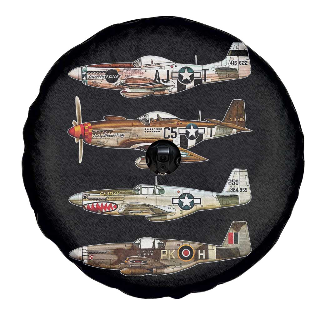 WW2 Warplanes B-17 P51 Spare Tire Cover Vintage WWII Fighter Planes Iconic Military Aircraft TS02 Print Your Wear