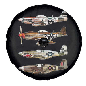 WW2 Warplanes B-17 P51 Spare Tire Cover Vintage WWII Fighter Planes Iconic Military Aircraft TS02 Print Your Wear