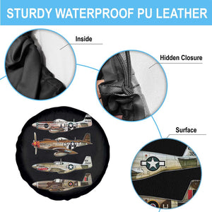 WW2 Warplanes B-17 P51 Spare Tire Cover Vintage WWII Fighter Planes Iconic Military Aircraft TS02 Print Your Wear