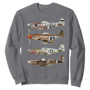 WW2 Warplanes B-17 P51 Sweatshirt Vintage WWII Fighter Planes Iconic Military Aircraft TS02 Charcoal Print Your Wear