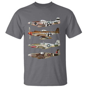 WW2 Warplanes B-17 P51 T Shirt Vintage WWII Fighter Planes Iconic Military Aircraft TS02 Charcoal Print Your Wear