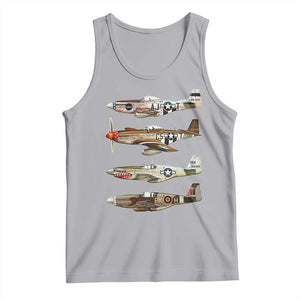 WW2 Warplanes B-17 P51 Tank Top Vintage WWII Fighter Planes Iconic Military Aircraft TS02 Athletic Heather Print Your Wear