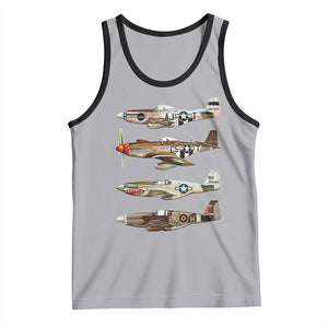 WW2 Warplanes B-17 P51 Tank Top Vintage WWII Fighter Planes Iconic Military Aircraft TS02 Athletic Heather Black Print Your Wear
