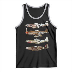 WW2 Warplanes B-17 P51 Tank Top Vintage WWII Fighter Planes Iconic Military Aircraft TS02 Black Athletic Heather Print Your Wear