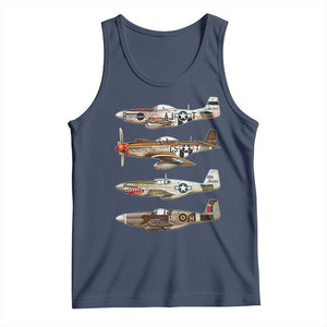 WW2 Warplanes B-17 P51 Tank Top Vintage WWII Fighter Planes Iconic Military Aircraft TS02 Navy Print Your Wear