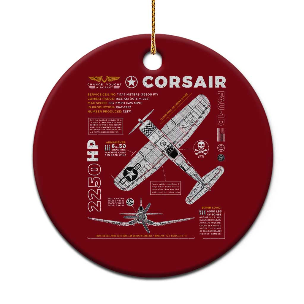 F4U Corsair Ceramic Ornament WW2 Fighter Plane US WWII Warbird Vintage TS02 1pc Red Print Your Wear