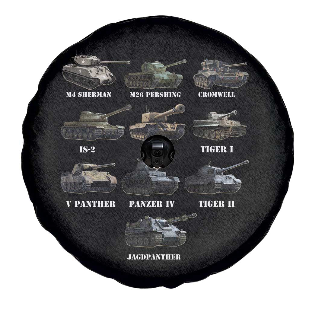 WW2 Tanks Spare Tire Cover M4 Sherman Panzer IV Tiger II T-34 History Buff TS02 Print Your Wear