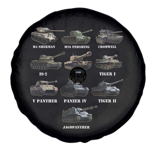 WW2 Tanks Spare Tire Cover M4 Sherman Panzer IV Tiger II T-34 History Buff TS02 Print Your Wear