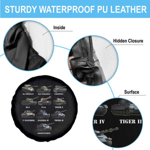 WW2 Tanks Spare Tire Cover M4 Sherman Panzer IV Tiger II T-34 History Buff TS02 Print Your Wear