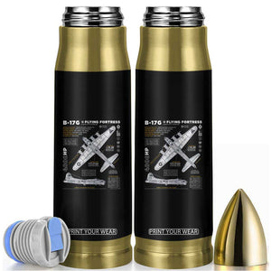 B-17 Flying Fortress Bullet Tumbler WW2 B-17G Bomber Vintage Aviation TS02 Black Print Your Wear