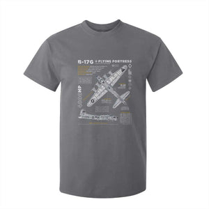 B-17 Flying Fortress T Shirt For Kid WW2 B-17G Bomber Vintage Aviation TS02 Charcoal Print Your Wear