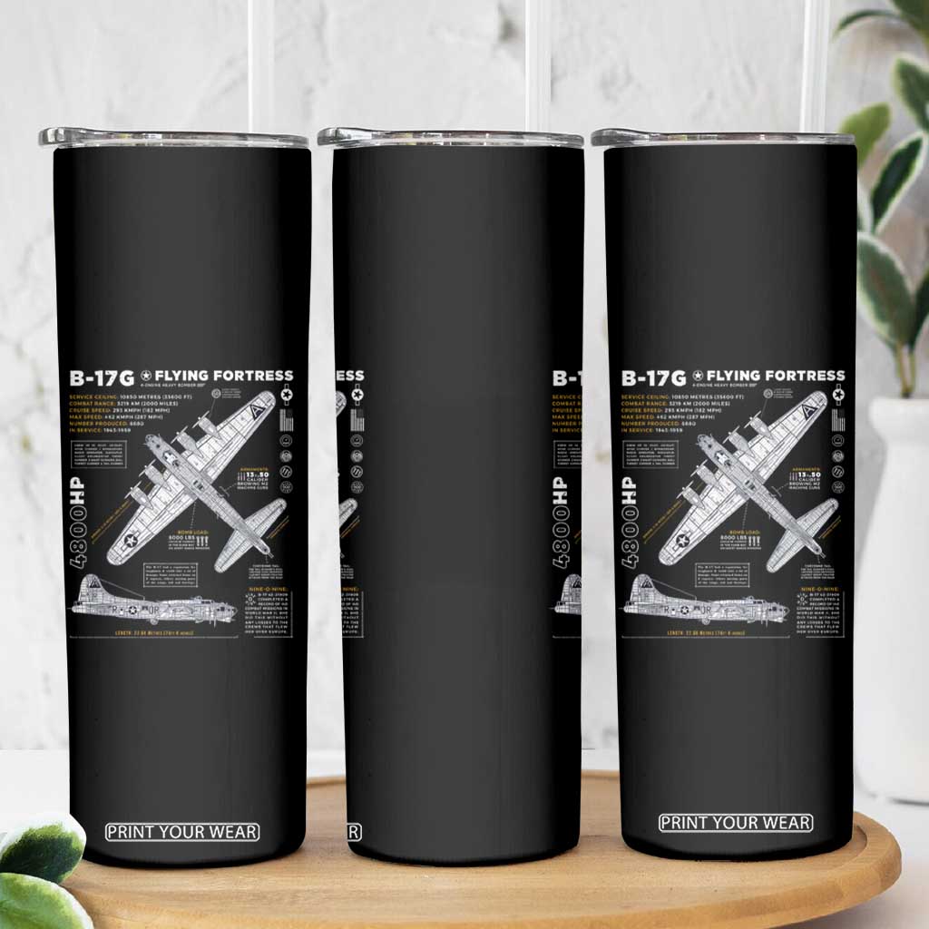 B-17 Flying Fortress Skinny Tumbler WW2 B-17G Bomber Vintage Aviation TS02 Print Your Wear