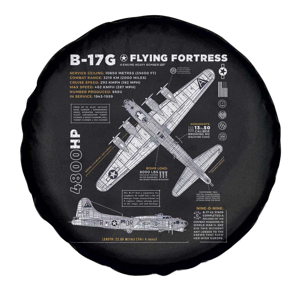 B-17 Flying Fortress Spare Tire Cover WW2 B-17G Bomber Vintage Aviation TS02 Print Your Wear