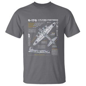 B-17 Flying Fortress T Shirt WW2 B-17G Bomber Vintage Aviation TS02 Charcoal Print Your Wear