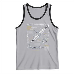 B-17 Flying Fortress Tank Top WW2 B-17G Bomber Vintage Aviation TS02 Athletic Heather Black Print Your Wear