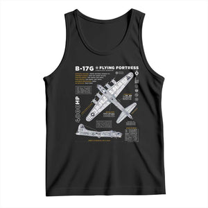 B-17 Flying Fortress Tank Top WW2 B-17G Bomber Vintage Aviation TS02 Black Print Your Wear