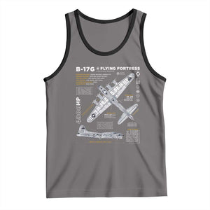 B-17 Flying Fortress Tank Top WW2 B-17G Bomber Vintage Aviation TS02 Deep Heather Black Print Your Wear