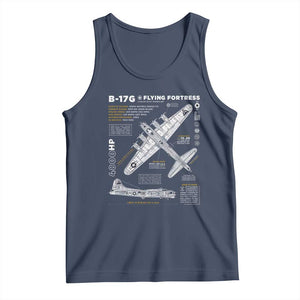 B-17 Flying Fortress Tank Top WW2 B-17G Bomber Vintage Aviation TS02 Navy Print Your Wear