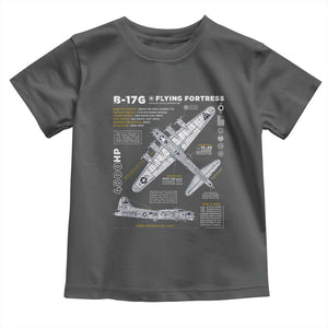 B-17 Flying Fortress Toddler T Shirt WW2 B-17G Bomber Vintage Aviation TS02 Dark Heather Print Your Wear