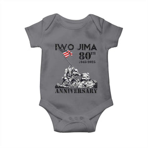 Iwo Jima WWII Veteran Baby Onesie 80th Anniversary 4th of July US Flag TS02 Charcoal Print Your Wear