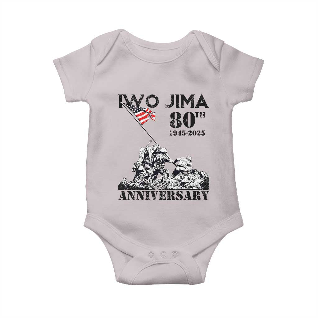 Iwo Jima WWII Veteran Baby Onesie 80th Anniversary 4th of July US Flag TS02 Ice Gray Print Your Wear