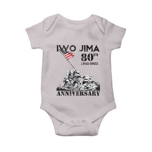 Iwo Jima WWII Veteran Baby Onesie 80th Anniversary 4th of July US Flag TS02 Ice Gray Print Your Wear