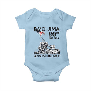 Iwo Jima WWII Veteran Baby Onesie 80th Anniversary 4th of July US Flag TS02 Light Blue Print Your Wear