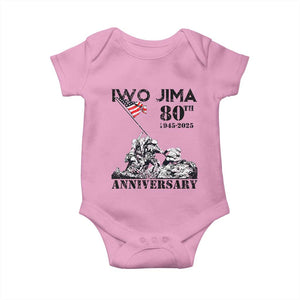 Iwo Jima WWII Veteran Baby Onesie 80th Anniversary 4th of July US Flag TS02 Light Pink Print Your Wear