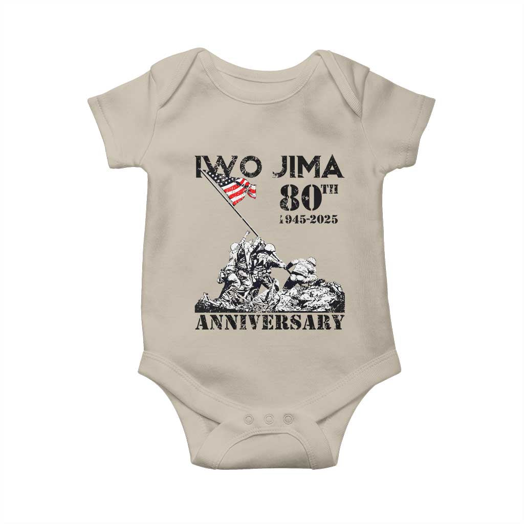 Iwo Jima WWII Veteran Baby Onesie 80th Anniversary 4th of July US Flag TS02 Sand Print Your Wear