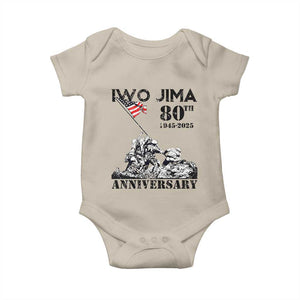 Iwo Jima WWII Veteran Baby Onesie 80th Anniversary 4th of July US Flag TS02 Sand Print Your Wear
