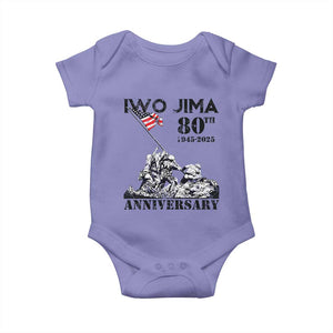 Iwo Jima WWII Veteran Baby Onesie 80th Anniversary 4th of July US Flag TS02 Violet Print Your Wear