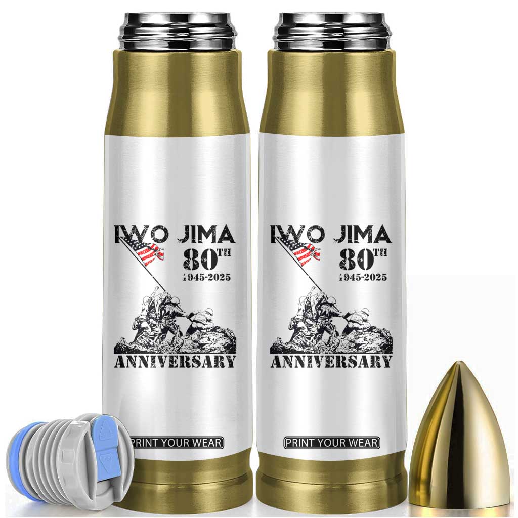 Iwo Jima WWII Veteran Bullet Tumbler 80th Anniversary 4th of July US Flag TS02 White Print Your Wear