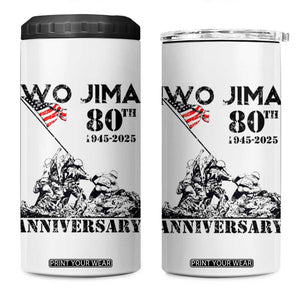 Iwo Jima WWII Veteran 4 in 1 Can Cooler Tumbler 80th Anniversary 4th of July US Flag TS02 One Size: 16 oz White Print Your Wear
