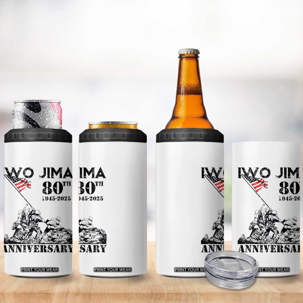 Iwo Jima WWII Veteran 4 in 1 Can Cooler Tumbler 80th Anniversary 4th of July US Flag TS02 Print Your Wear