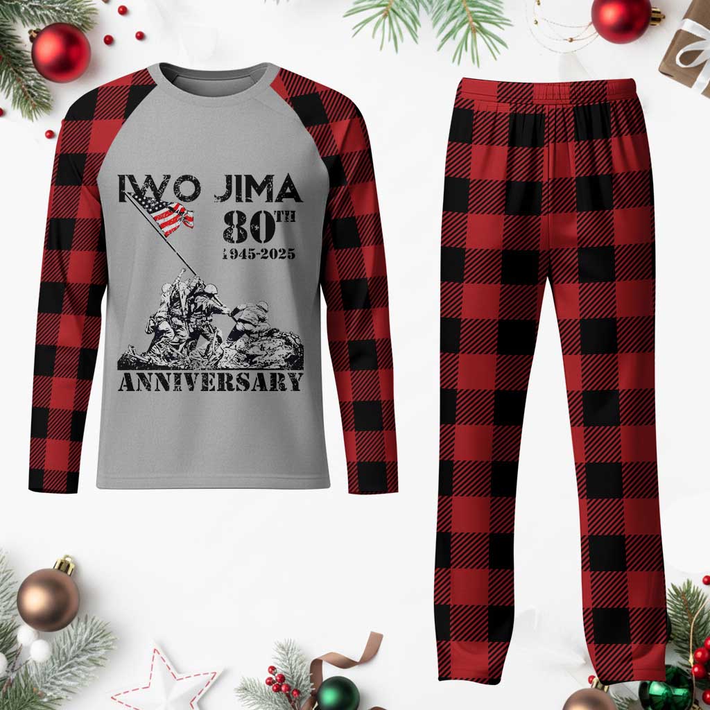 Iwo Jima WWII Veteran Plaid Pajama Set 80th Anniversary 4th of July US Flag TS02 Buffalo Plaid Print Your Wear