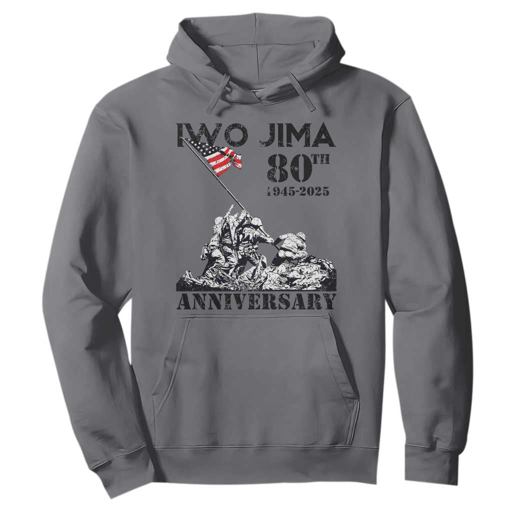 Iwo Jima WWII Veteran Hoodie 80th Anniversary 4th of July US Flag TS02 Charcoal Print Your Wear