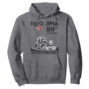 Iwo Jima WWII Veteran Hoodie 80th Anniversary 4th of July US Flag TS02 Charcoal Print Your Wear
