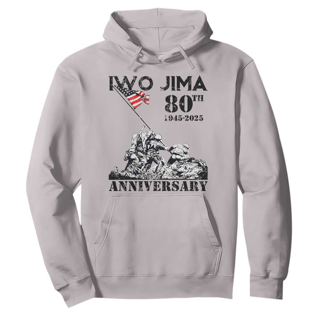 Iwo Jima WWII Veteran Hoodie 80th Anniversary 4th of July US Flag TS02 Ice Gray Print Your Wear