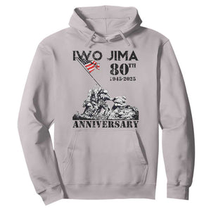 Iwo Jima WWII Veteran Hoodie 80th Anniversary 4th of July US Flag TS02 Ice Gray Print Your Wear