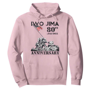 Iwo Jima WWII Veteran Hoodie 80th Anniversary 4th of July US Flag TS02 Light Pink Print Your Wear