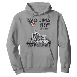 Iwo Jima WWII Veteran Hoodie 80th Anniversary 4th of July US Flag TS02 Sport Gray Print Your Wear