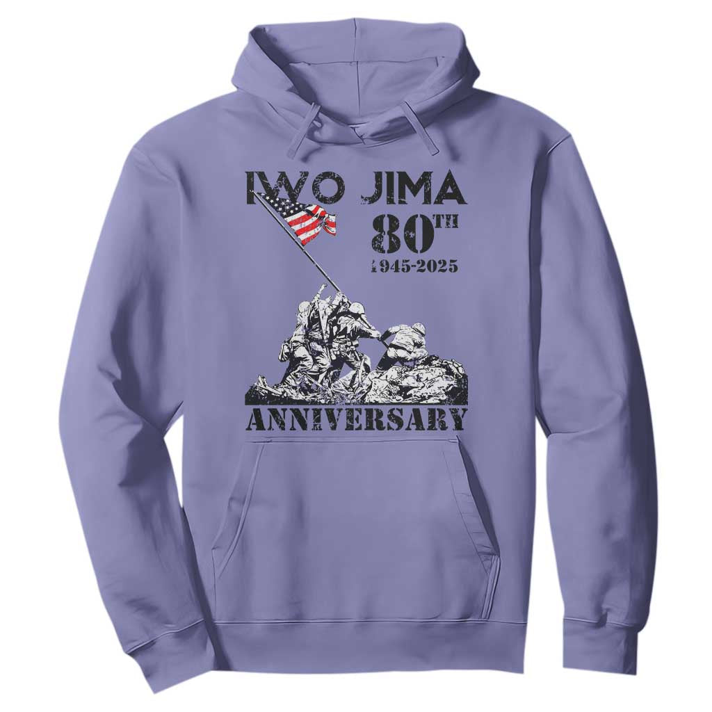 Iwo Jima WWII Veteran Hoodie 80th Anniversary 4th of July US Flag TS02 Violet Print Your Wear