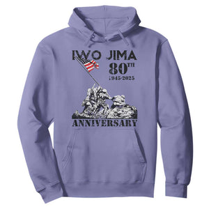 Iwo Jima WWII Veteran Hoodie 80th Anniversary 4th of July US Flag TS02 Violet Print Your Wear
