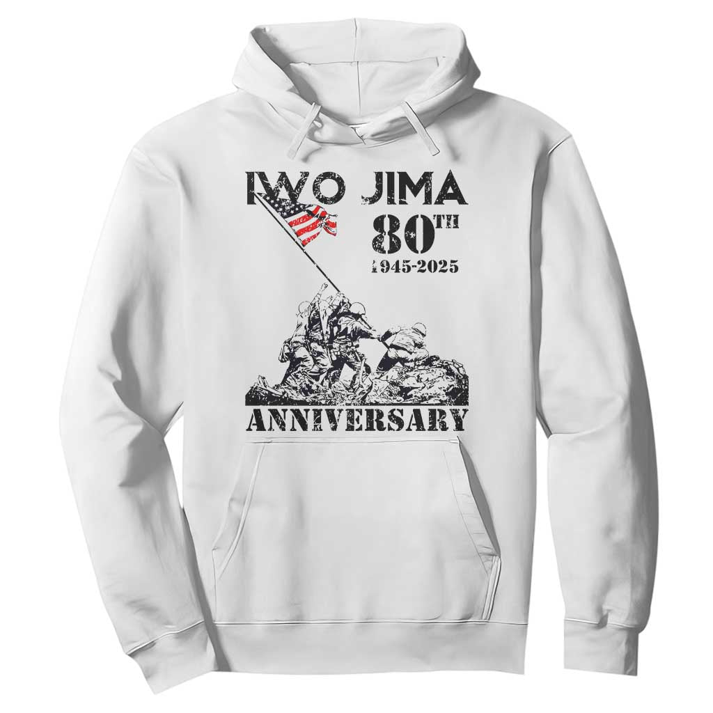 Iwo Jima WWII Veteran Hoodie 80th Anniversary 4th of July US Flag TS02 White Print Your Wear